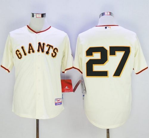 Giants #27 Juan Marichal Cream Cool Base Stitched MLB Jersey